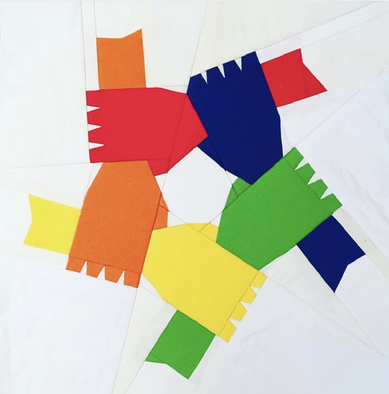 holding hands quilt block pattern, BLM fundraiser pattern, we stand together, quilters against racism