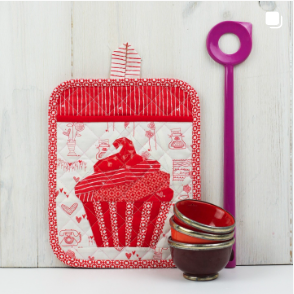 cupcake pot holders red and white