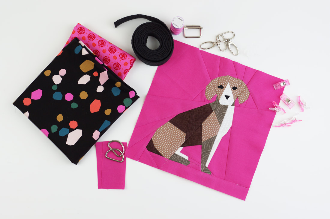 materials needed for the 'walk my dog' bag