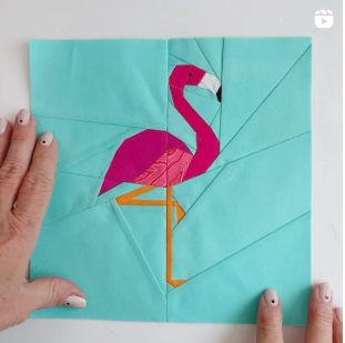 flamingo quilt block pattern