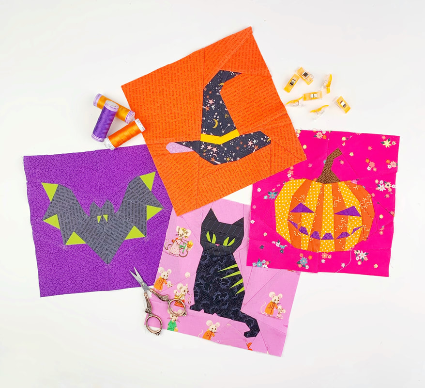 Halloween quilt block pattern