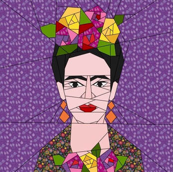 a Frida inspired quilt block pattern