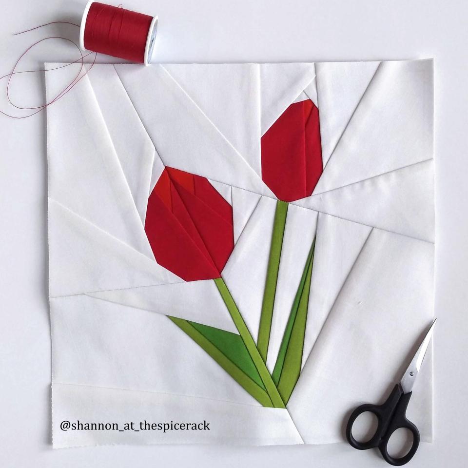 Download Tulip quilt pattern,tulip quilt block pattern,PDF instant ...