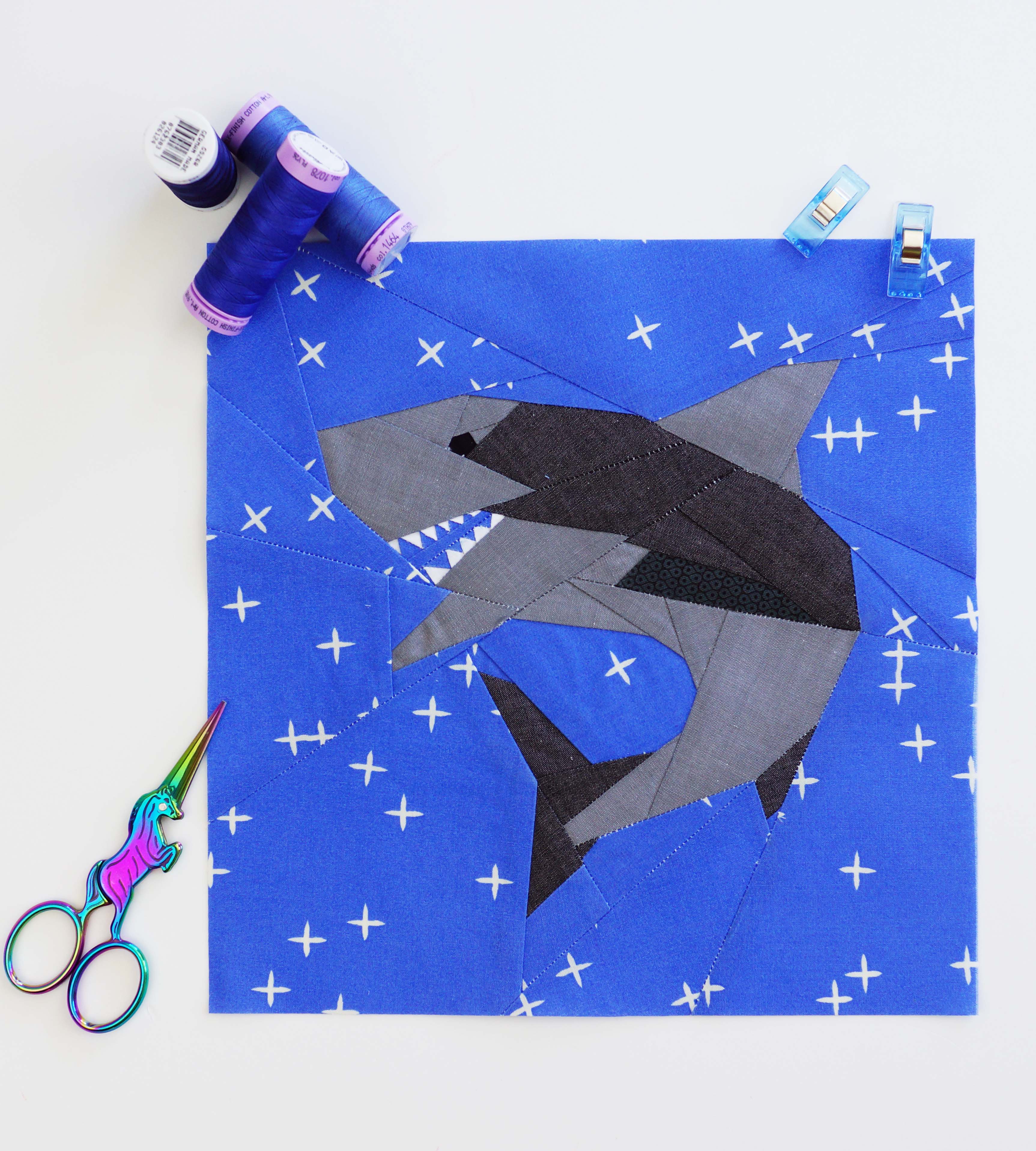 Digital Download Tiger Shark Foundation Paper Piecing Pattern