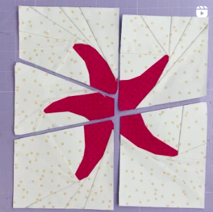 Starfish quilt block pattern 