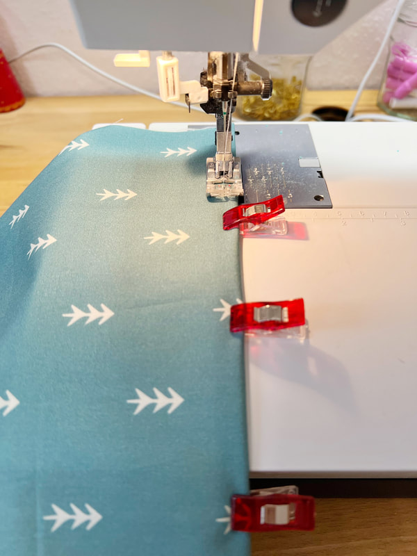 stitch the hem in place
of the backing for a n envelope pillowcase