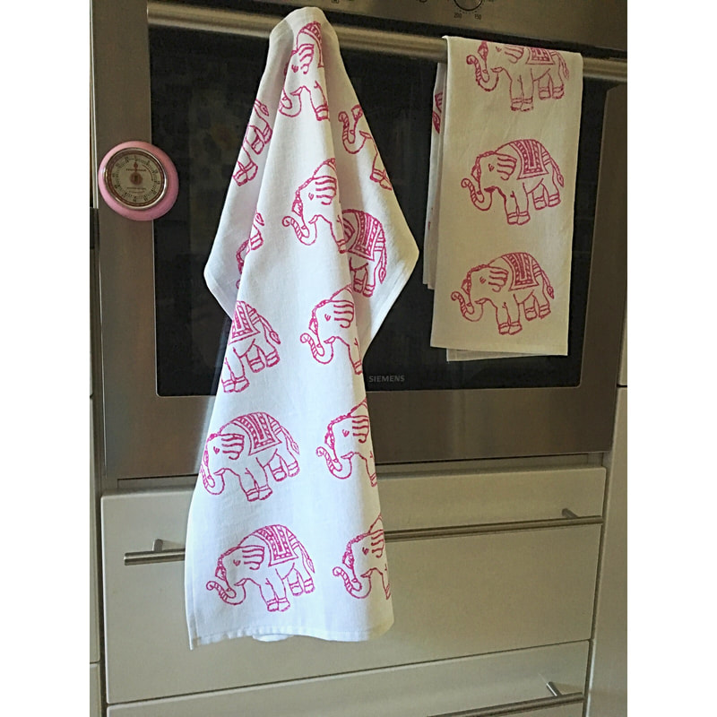 dish towels made with hand printed sheets
