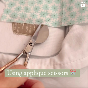 using appliqué scissors
